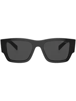 Prada Eyewear солнцезащитные очки с логотипом, черный