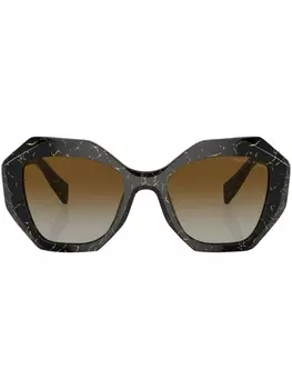 Prada Eyewear солнцезащитные очки с логотипом, черный