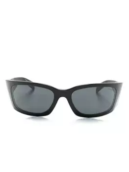 Prada Eyewear солнцезащитные очки с логотипом, черный