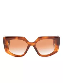 Prada Eyewear солнцезащитные очки с логотипом, коричневый