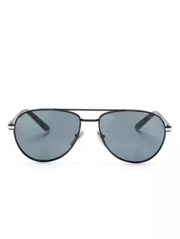 Prada Eyewear солнцезащитные очки с логотипом, серебристый