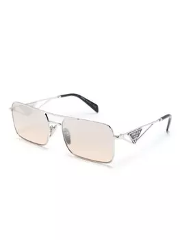 Prada Eyewear солнцезащитные очки с логотипом, серебряный