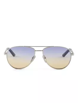 Prada Eyewear солнцезащитные очки с логотипом, серебряный
