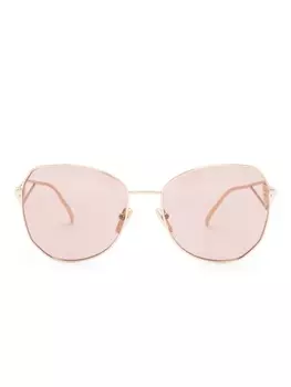 Prada Eyewear солнцезащитные очки с логотипом, золотистый