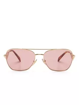 Prada Eyewear солнцезащитные очки с логотипом, золотистый