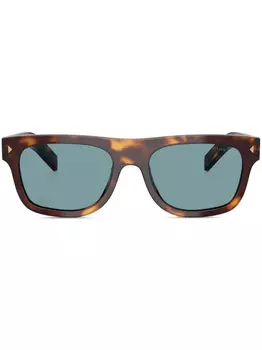 Prada Eyewear солнцезащитные очки с металлическим декором, коричневый