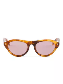Prada Eyewear солнцезащитные очки с заклепками, коричневый