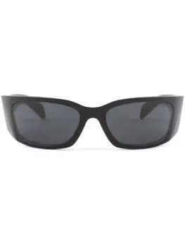 Prada Eyewear солнцезащитные очки Symbole с изогнутой оправой, черный