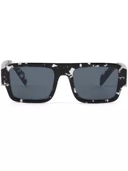 Prada Eyewear солнцезащитные очки Symbole в квадратной оправе, черный