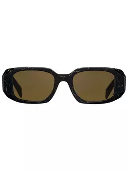 Prada Eyewear солнцезащитные очки Symbole в квадратной оправе, черный