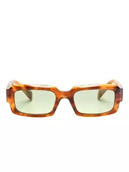Prada Eyewear солнцезащитные очки Symbole в прямоугольной оправе, коричневый