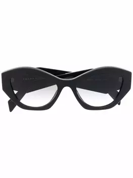 Prada Eyewear солнцезащитные очки в геометричной оправе, черный