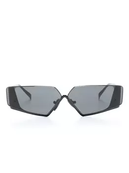 Prada Eyewear солнцезащитные очки в геометричной оправе, черный