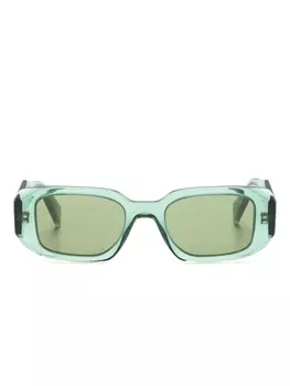 Prada Eyewear солнцезащитные очки в геометричной оправе, зеленый