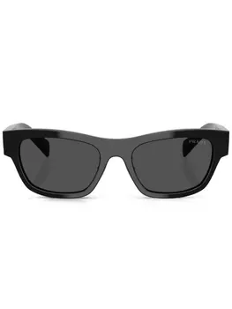Prada Eyewear солнцезащитные очки в геометричной оправе, черный
