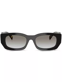 Prada Eyewear солнцезащитные очки в геометричной оправе, черный