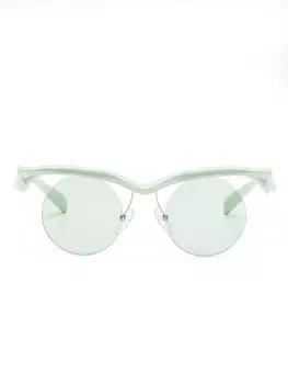 Prada Eyewear солнцезащитные очки в круглой оправе, зеленый