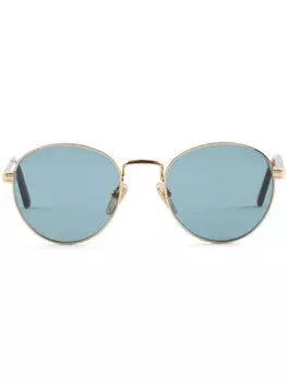 Prada Eyewear солнцезащитные очки в круглой оправе, золотой