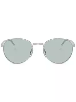Prada Eyewear солнцезащитные очки в круглой оправе, серебристый
