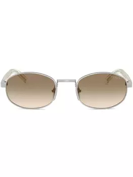 Prada Eyewear солнцезащитные очки в круглой оправе, серебряный