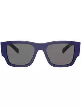 Prada Eyewear солнцезащитные очки в квадратной оправе с логотипом, синий