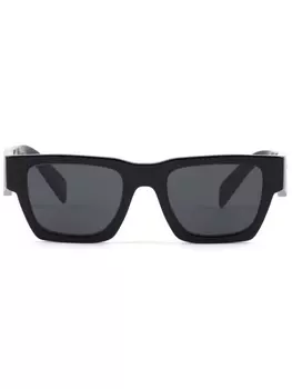 Prada Eyewear солнцезащитные очки в квадратной оправе с логотипом, черный