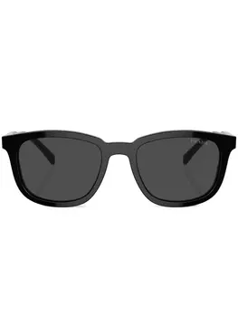 Prada Eyewear солнцезащитные очки в квадратной оправе с логотипом, черный