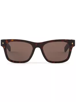 Prada Eyewear солнцезащитные очки в квадратной оправе с эффектом черепахового панциря, коричневый