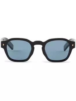 Prada Eyewear солнцезащитные очки в квадратной оправе с логотипом, черный