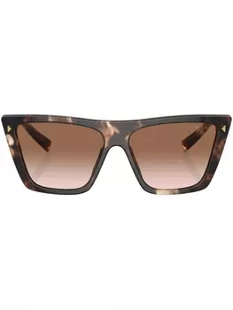 Prada Eyewear солнцезащитные очки в квадратной оправе черепаховой расцветки, зеленый