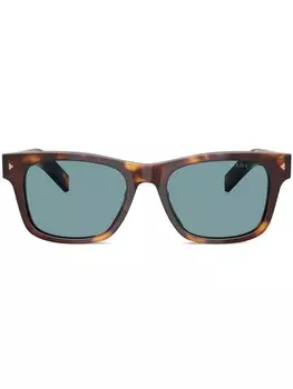 Prada Eyewear солнцезащитные очки в квадратной оправе, коричневый
