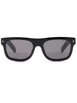 Prada Eyewear солнцезащитные очки в квадратной оправе, черный
