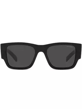 Prada Eyewear солнцезащитные очки в квадратной оправе с логотипом, черный