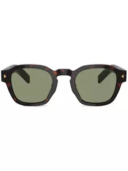 Prada Eyewear солнцезащитные очки в квадратной оправе, коричневый
