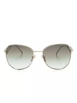 Prada Eyewear солнцезащитные очки в массивной оправе, золотистый