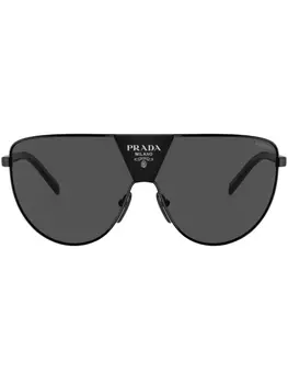 Prada Eyewear солнцезащитные очки в массивной оправе, черный