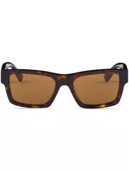 Prada Eyewear солнцезащитные очки в оправе черепаховой расцветки, коричневый