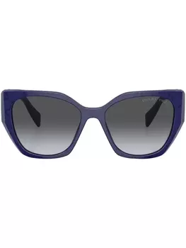 Prada Eyewear солнцезащитные очки в оправе 'кошачий глаз' с логотипом, синий