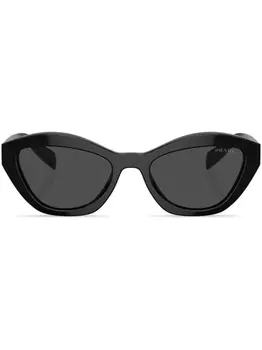 Prada Eyewear солнцезащитные очки в оправе 'кошачий глаз' с логотипом, черный