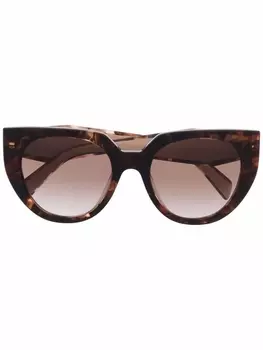 Prada Eyewear солнцезащитные очки в оправе 'кошачий глаз', коричневый
