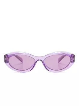Prada Eyewear солнцезащитные очки в овальной оправе, фиолетовый