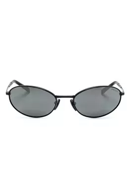 Prada Eyewear солнцезащитные очки в овальной оправе A59S, черный