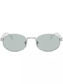 Prada Eyewear солнцезащитные очки в овальной оправе, серебристый