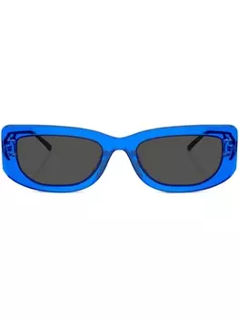 Prada Eyewear солнцезащитные очки в прямоугольной оправе с логотипом, синий