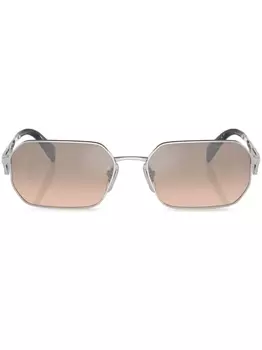 Prada Eyewear солнцезащитные очки в прямоугольной оправе, золотистый