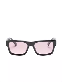 Prada Eyewear солнцезащитные очки в прямоугольной оправе с логотипом, черный