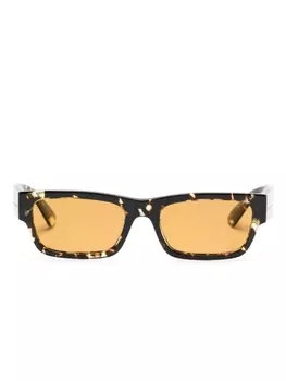 Prada Eyewear солнцезащитные очки в прямоугольной оправе, коричневый