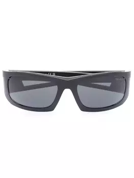 Prada Eyewear солнцезащитные очки в прямоугольной оправе, черный