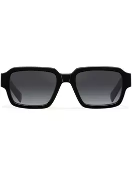 Prada Eyewear солнцезащитные очки в прямоугольной оправе с логотипом, черный