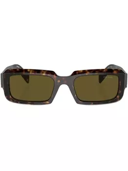 Prada Eyewear солнцезащитные очки в прямоугольной оправе, зеленый